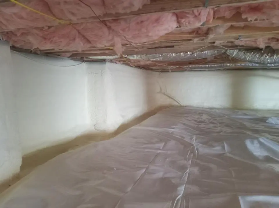 Crawl space encapsulation with closed-cell spray foam for Attic Insulation in Lake Monticello